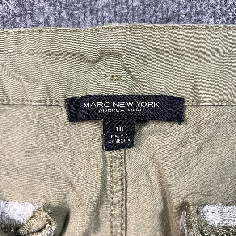 Andrew Marc New York Ankle Pants Womens 10 Khaki Cotton Stretch Straight‎ Leg - Picture 7 of 10